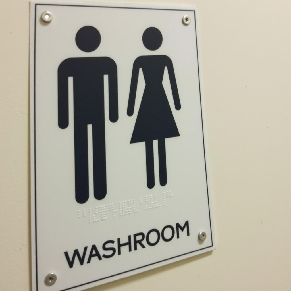 Unisex Washroom Sign with Braille and High-Contrast Colors