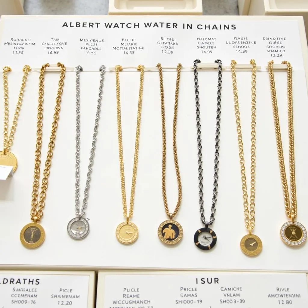 Mẫu Albert watch chain vàng và trắng thanh lịch