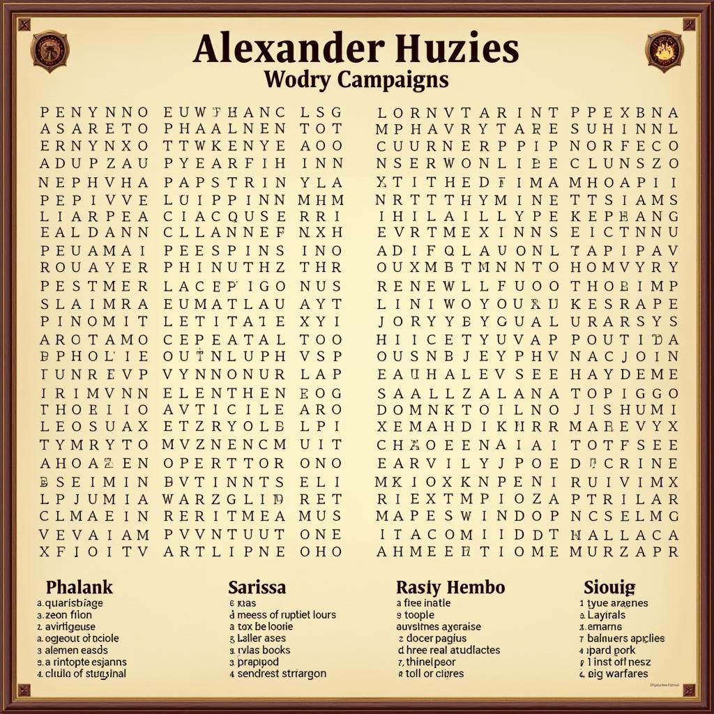 Alexander the Great Word Search - Difficult Level