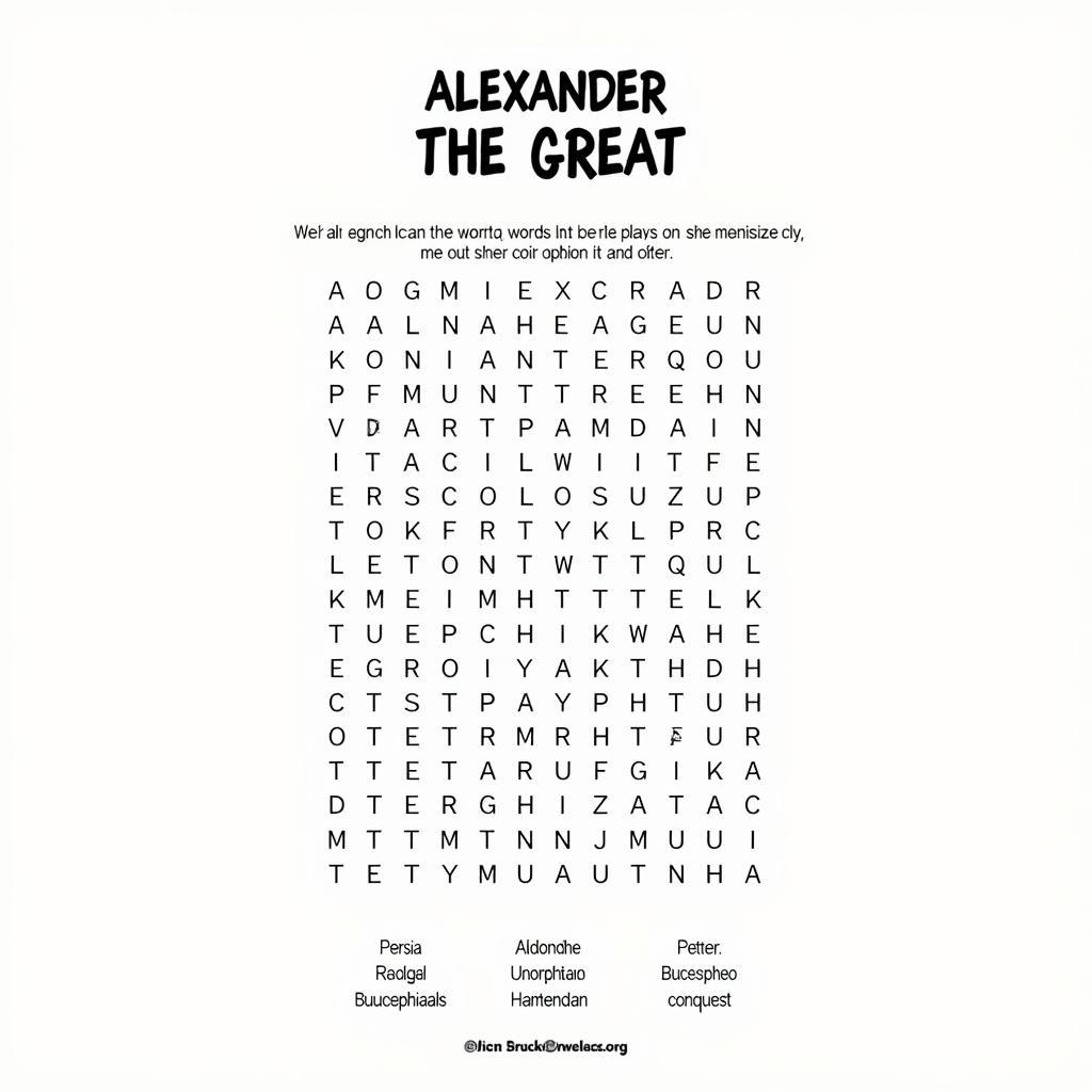 Alexander the Great Word Search Puzzle