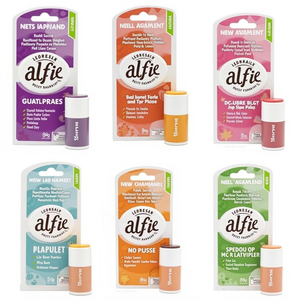 Alfie Lip Balms come in a variety of flavors and scents