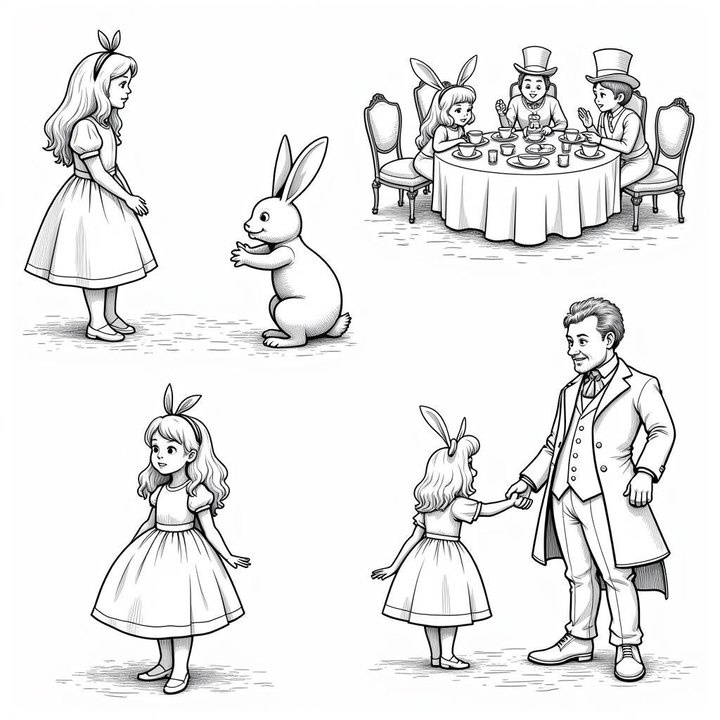 Illustrations from an early 20th century Alice in Wonderland People's Edition