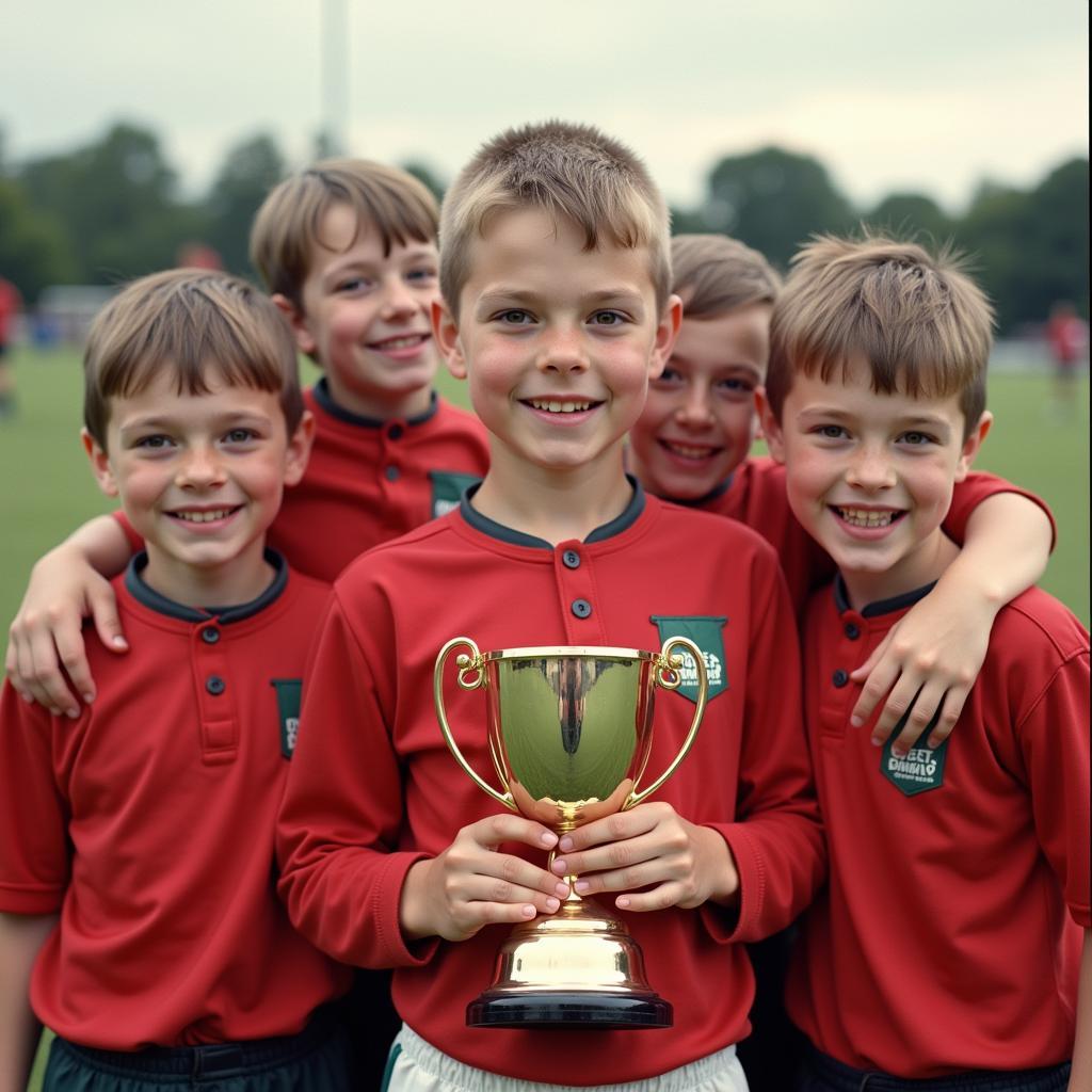 Young Andrew Willis celebrating a victory