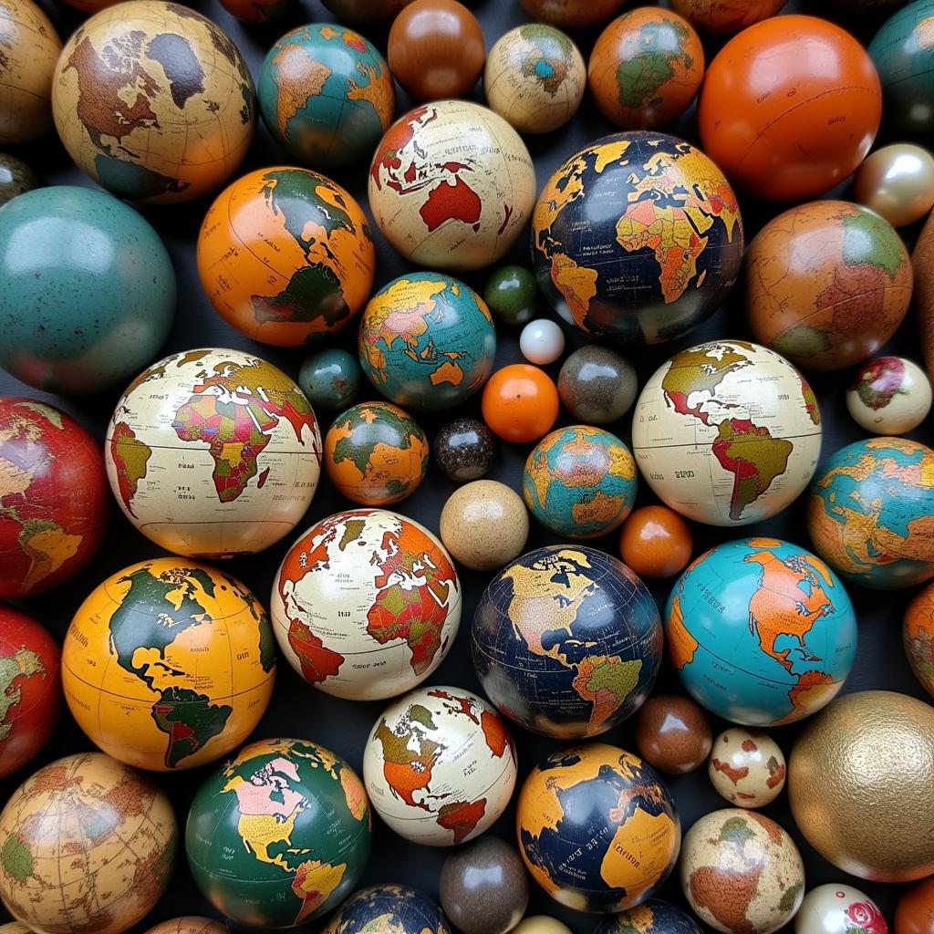 A collection of antique globe beads