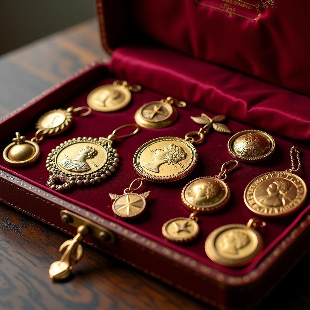 Antique Gold Coin Brooch Collection