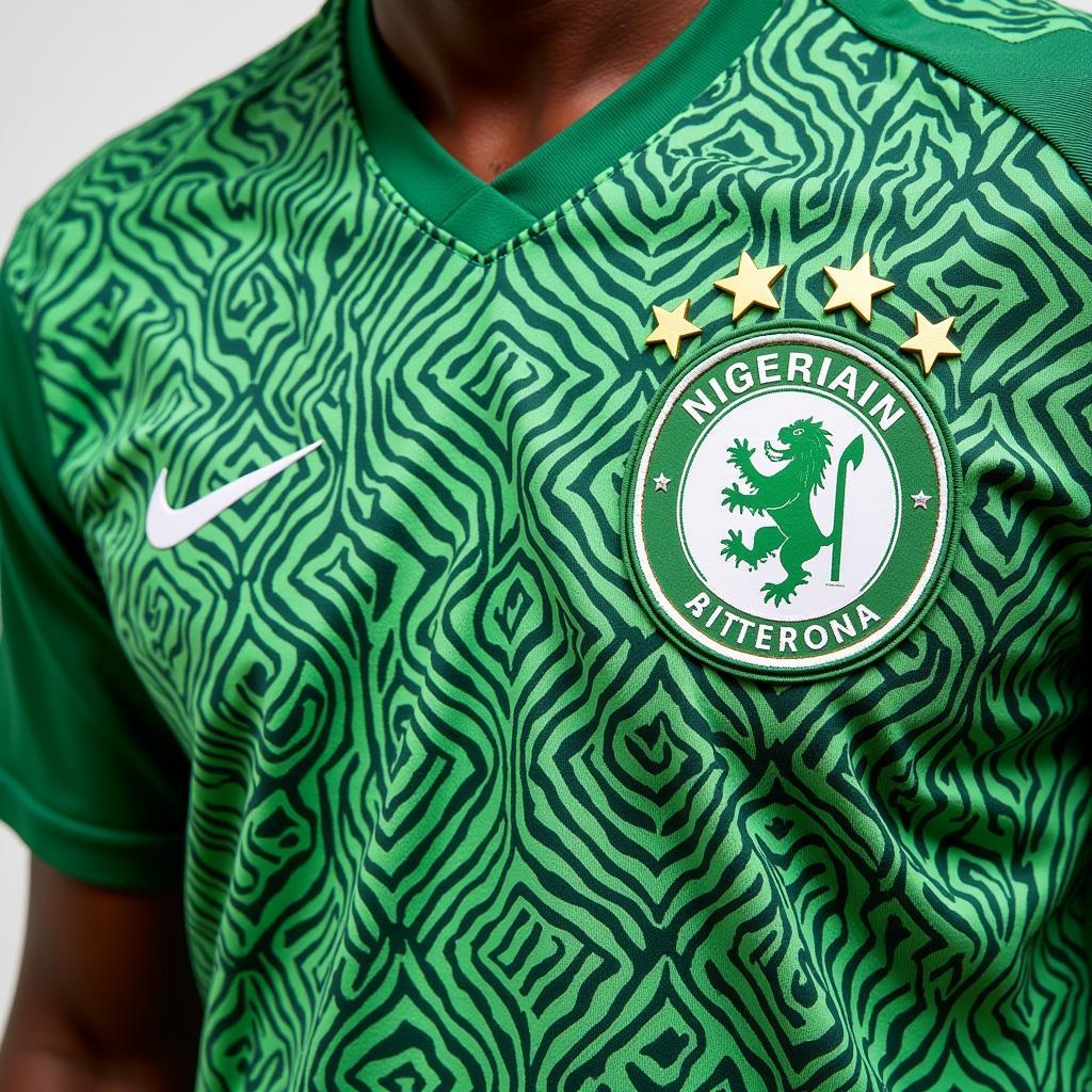 Họa tiết truyền thống trên áo Nigeria World Cup 2018