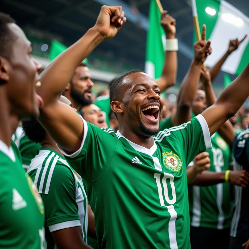 Người hâm mộ Nigeria với áo đấu World Cup 2018