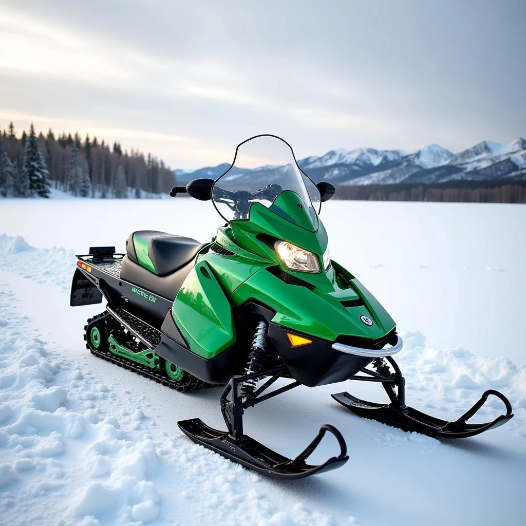 Arctic Cat Snowmobile with Emerald Green Paint