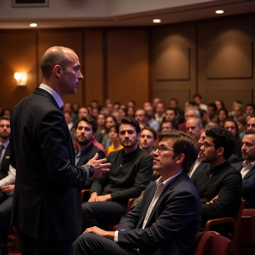 Attendees attentively listening to Ivan Dragicevic 