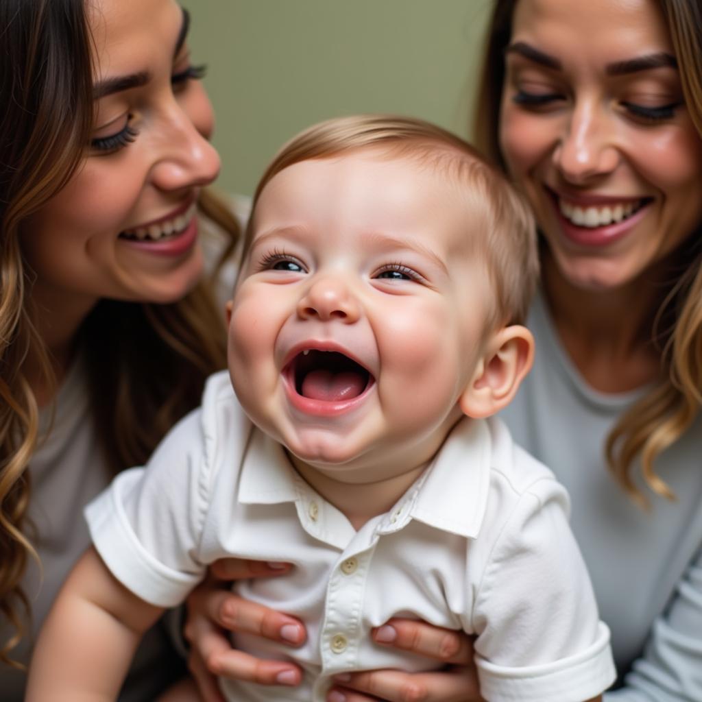 Baby Smiling with Parents