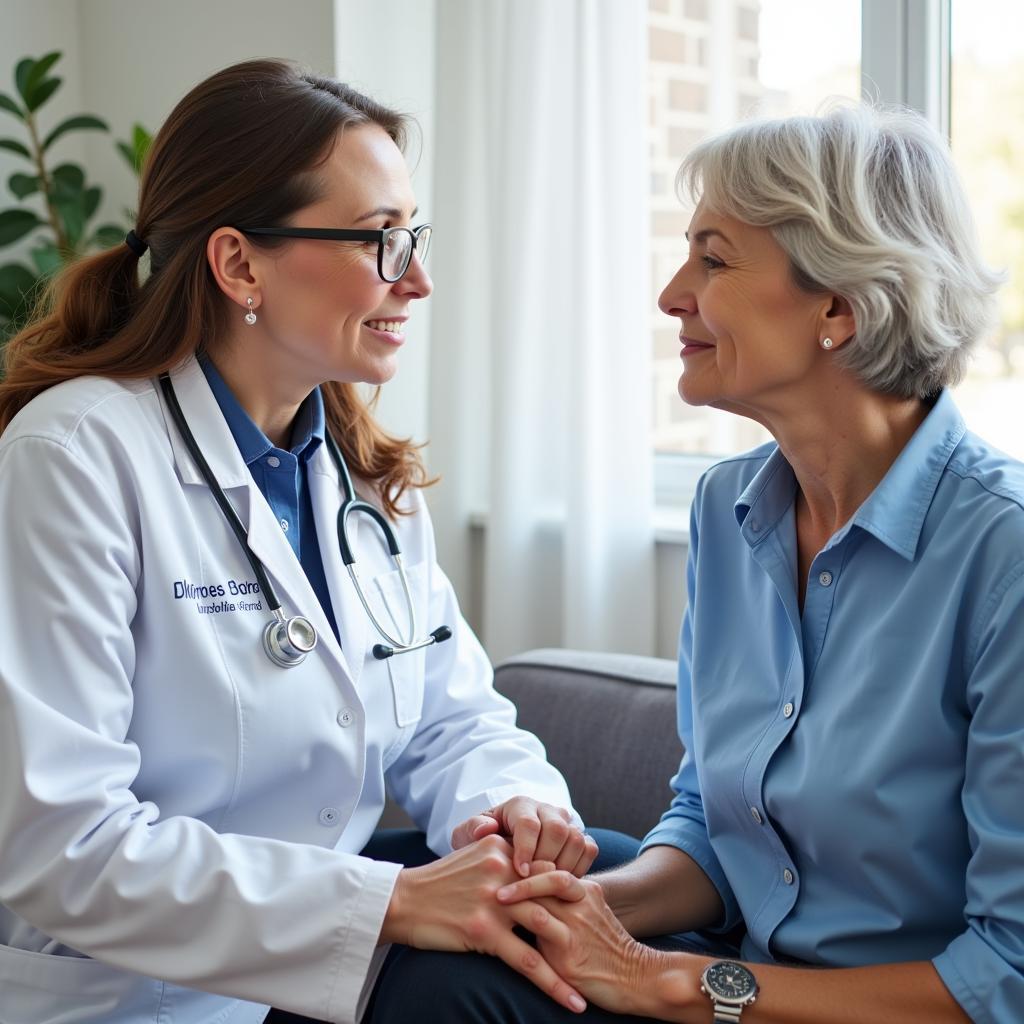 Doctor consulting with an elderly patient