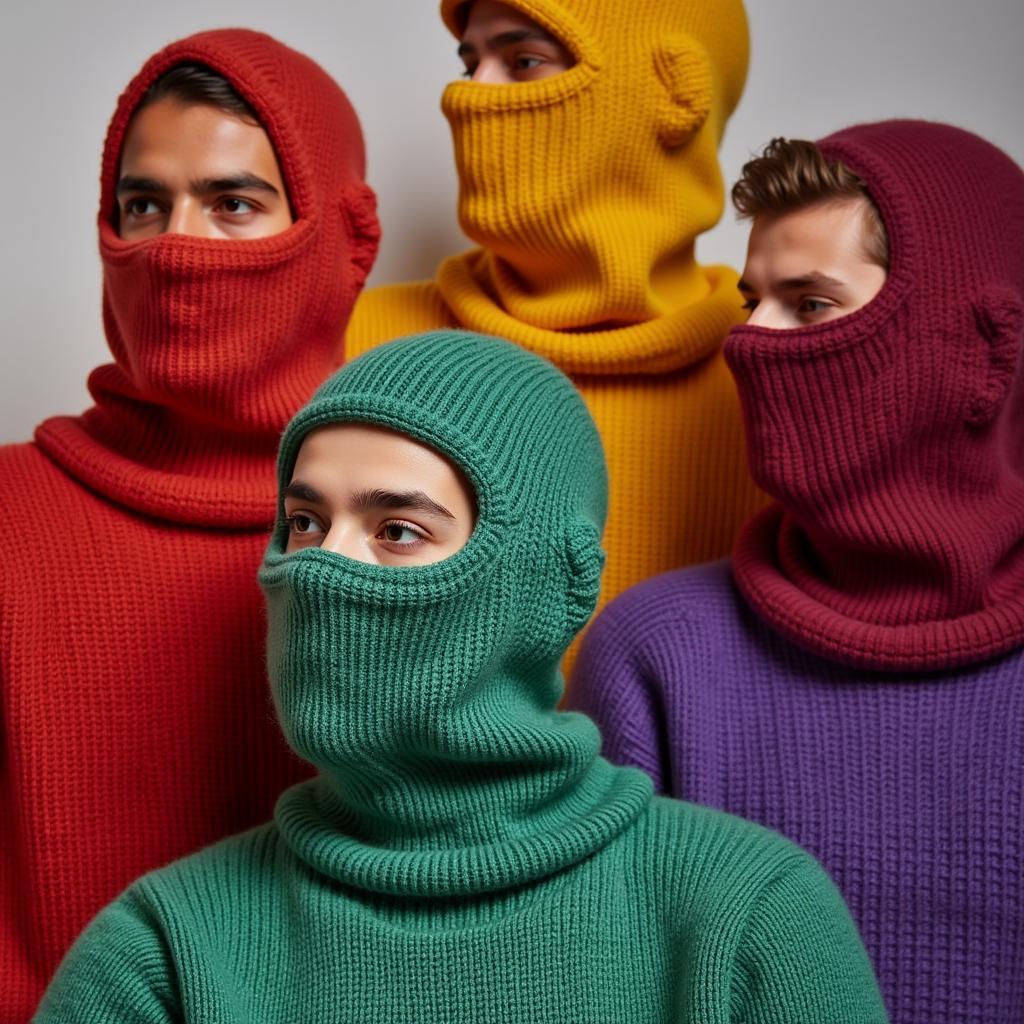 Áo len balaclava với nhiều màu sắc