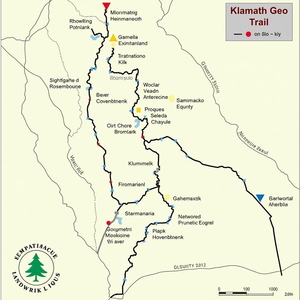 Bản đồ chi tiết Klamath Geo Trail