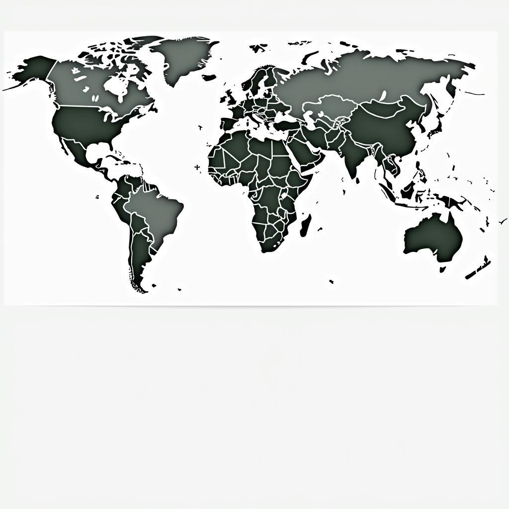 World Map Highlighting Independent Nations