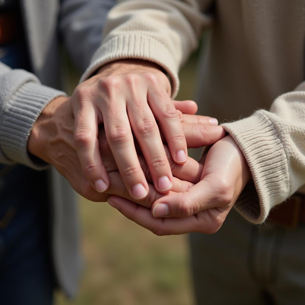 Old and Young Hands Intertwined