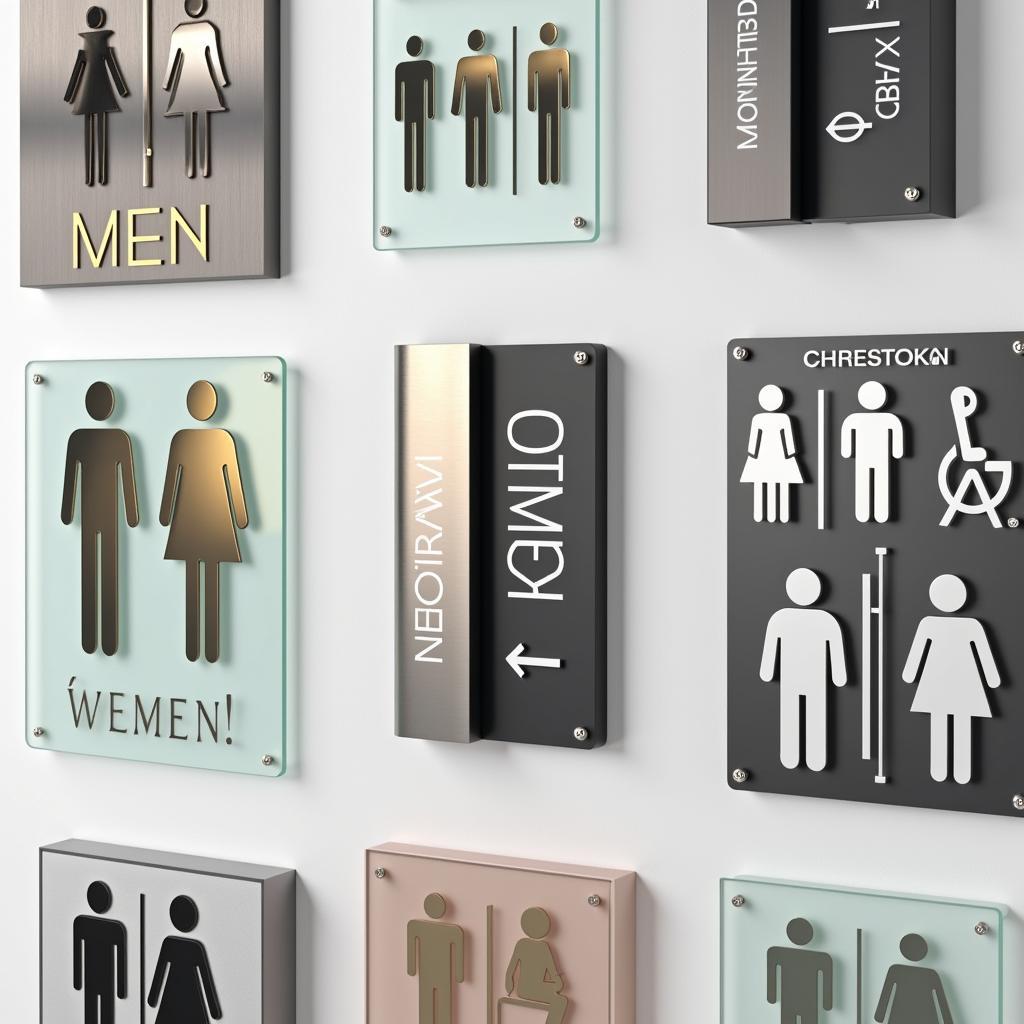 Bathroom signs for men and women