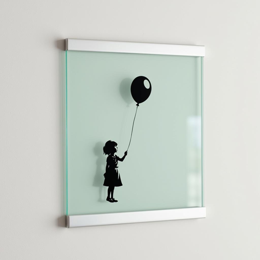 Banksy Girl with Balloon Glass Wall Art