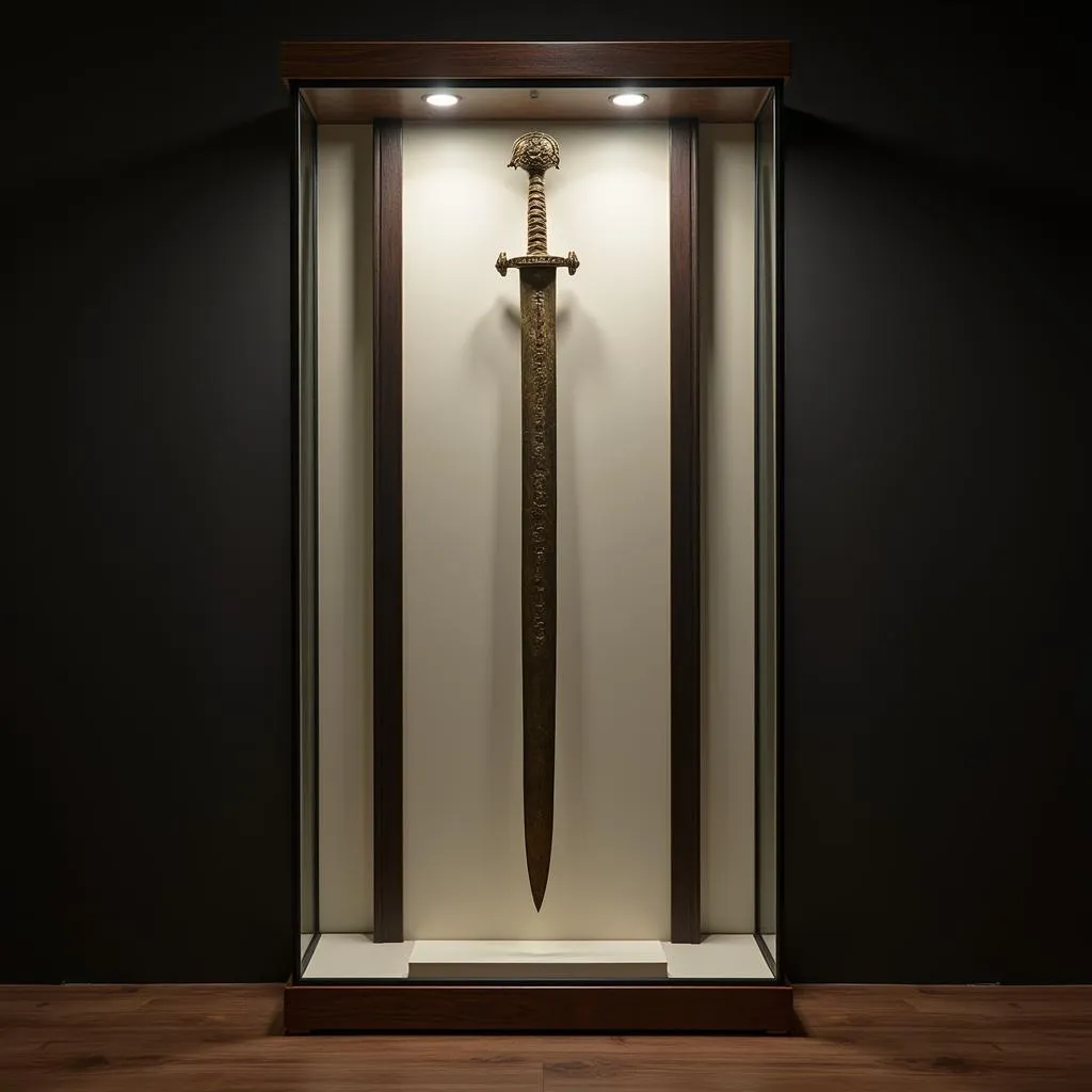 Preserving a Bronze Sword in a Glass Case