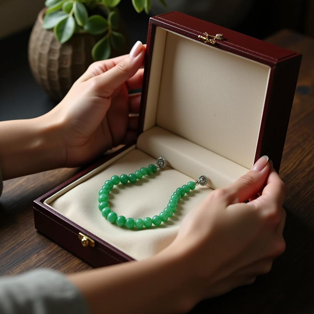 Storing a real jade bead necklace properly