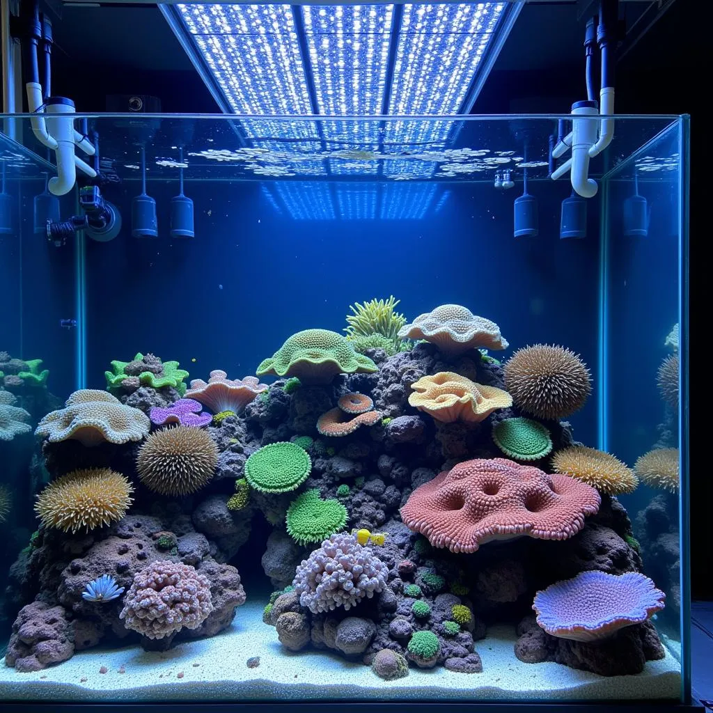 Reef tank with ideal water flow for sponges