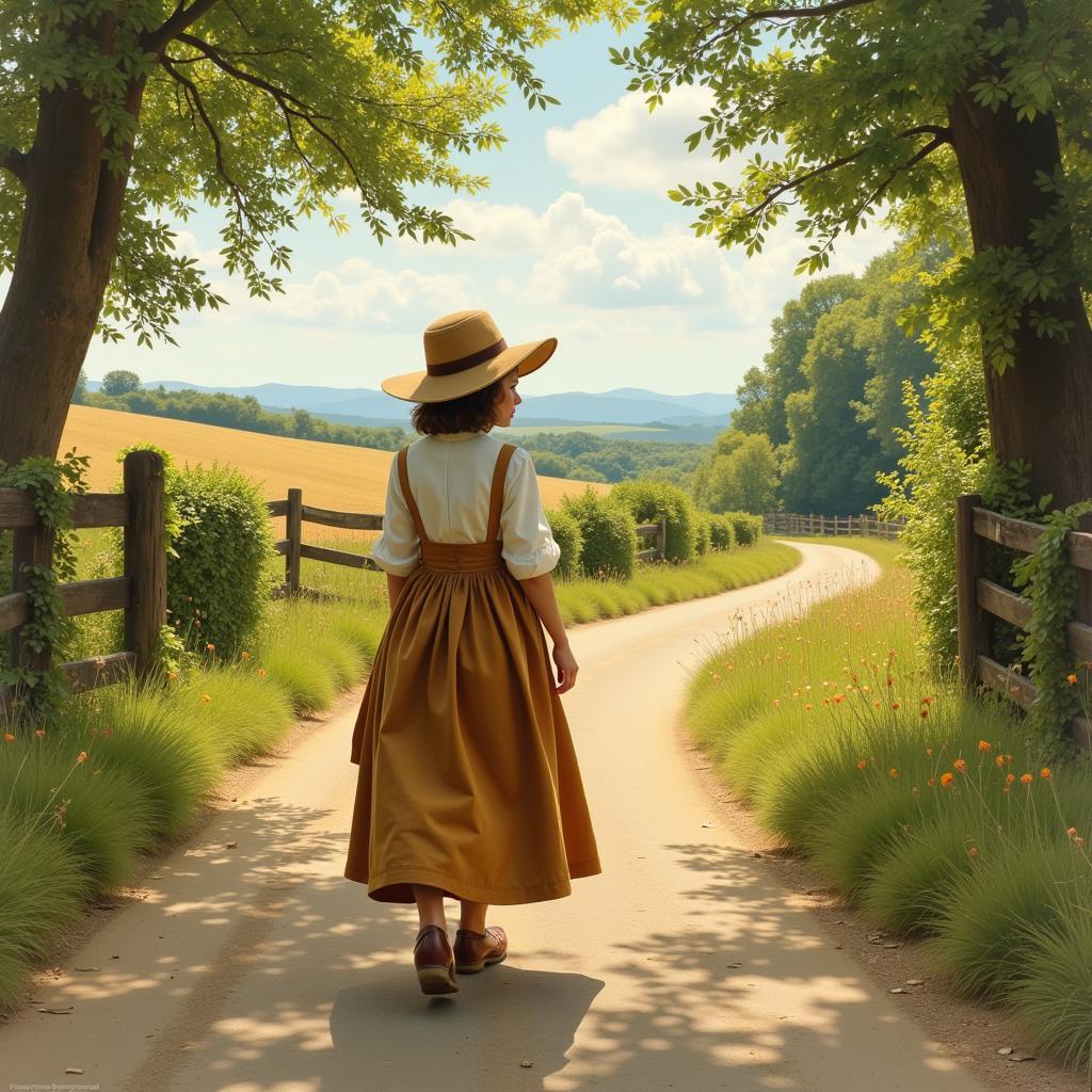 Beatrix Potter enjoying a countryside walk