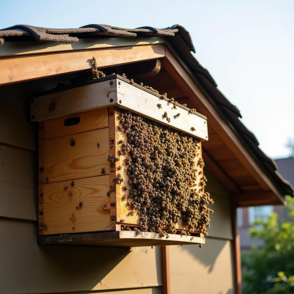 Beehive causing noise disturbance