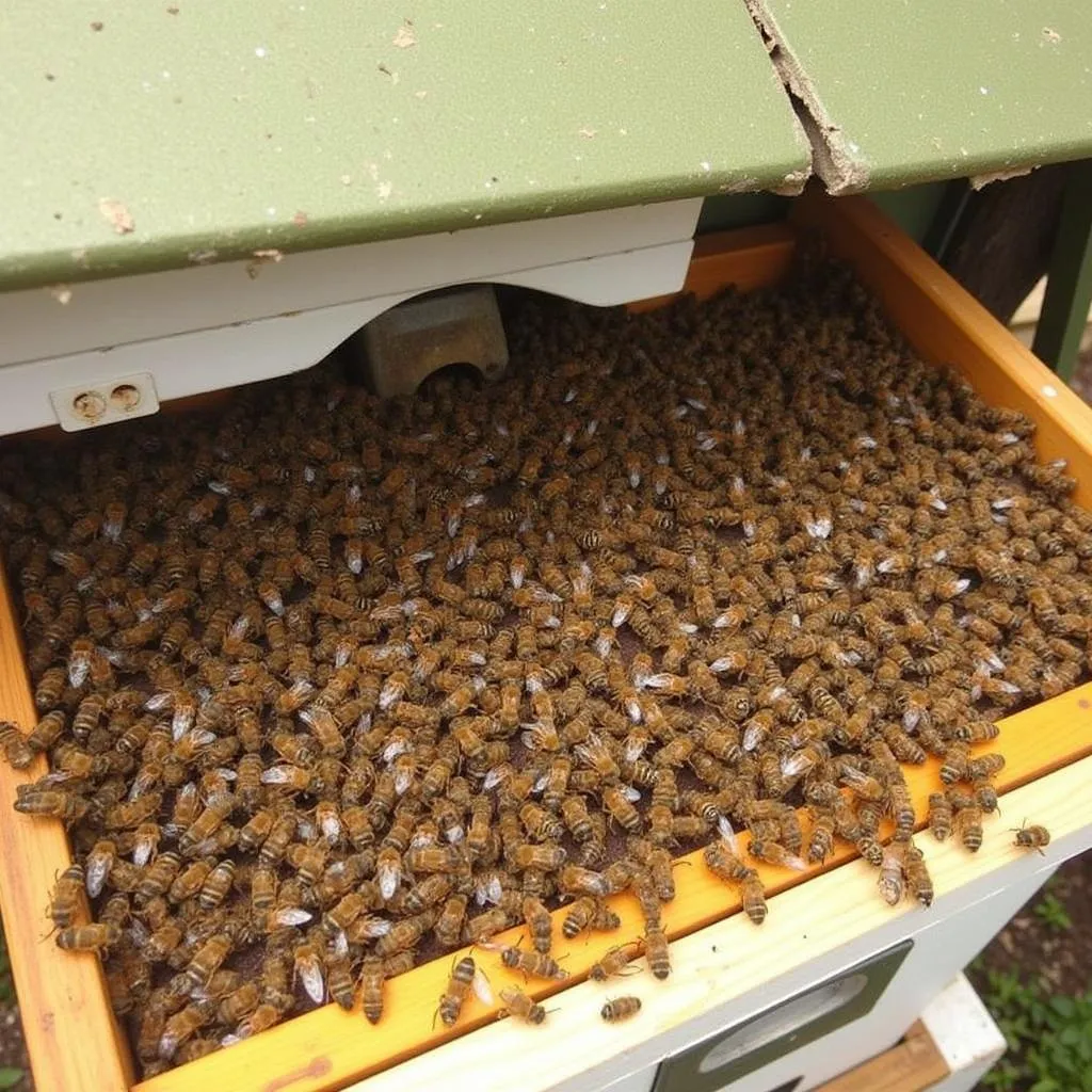 Identifying a beehive in a roof