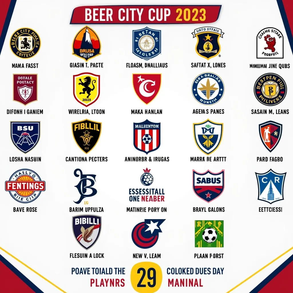 Các đội bóng tham gia Beer City Cup 2023