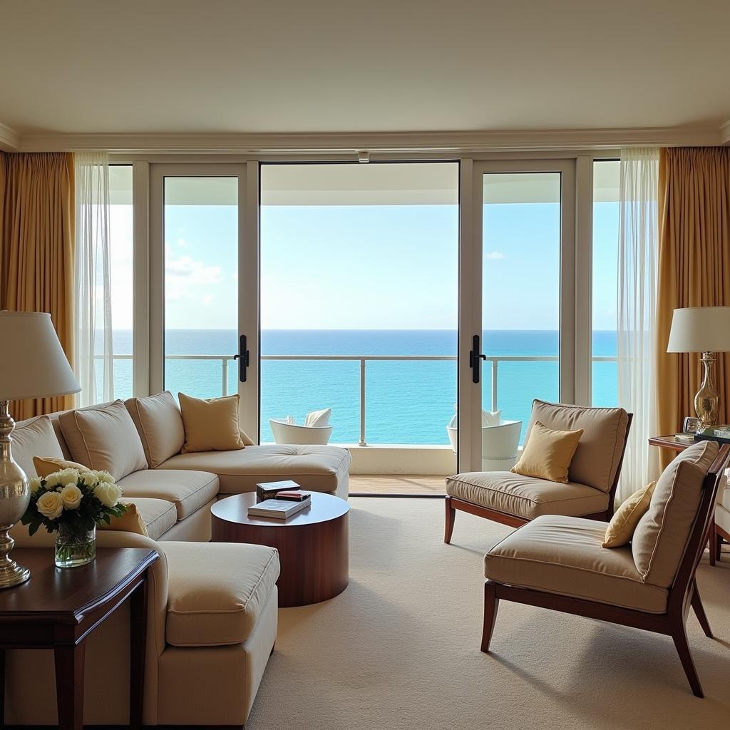 Elegant Hotel Suite Overlooking the Ocean