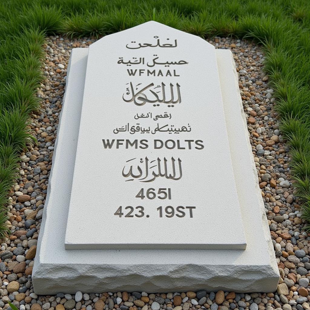 Simple Muslim Headstone