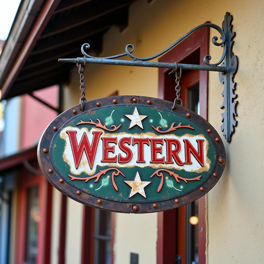 Durable Western Metal Sign - Weather Resistance