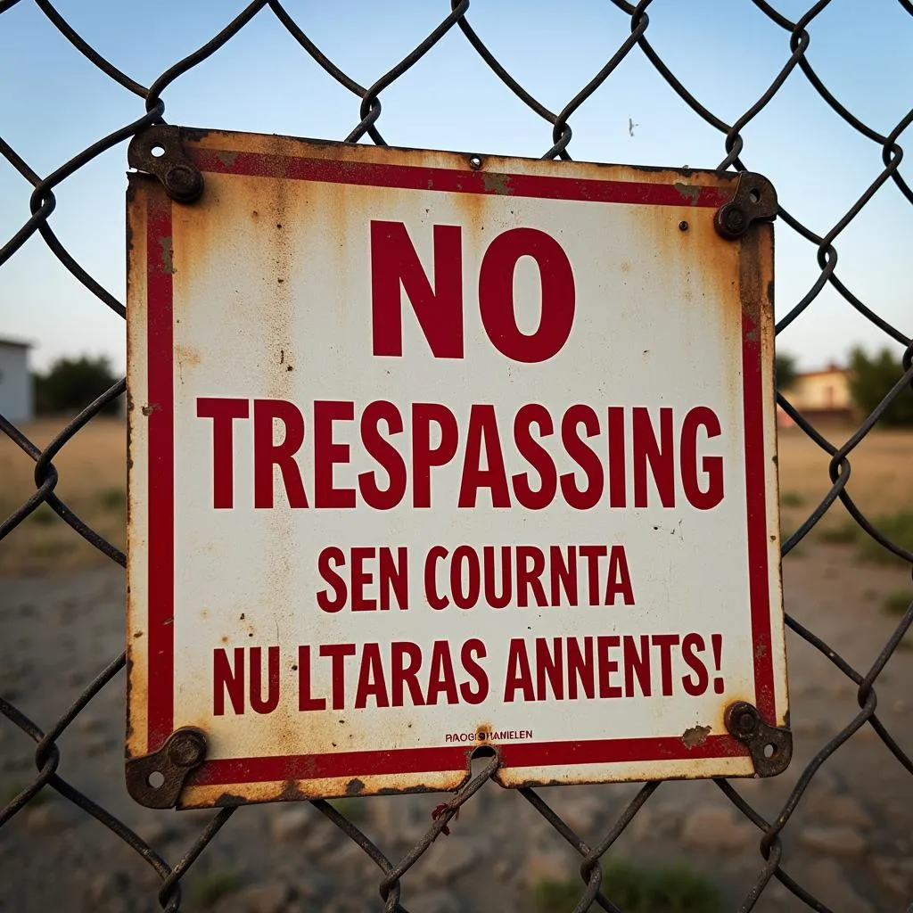 No Trespassing Sign in Spanish