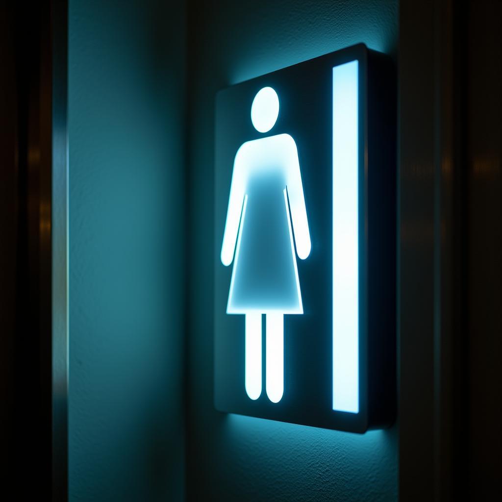 Ladies Toilet Sign with LED Illumination