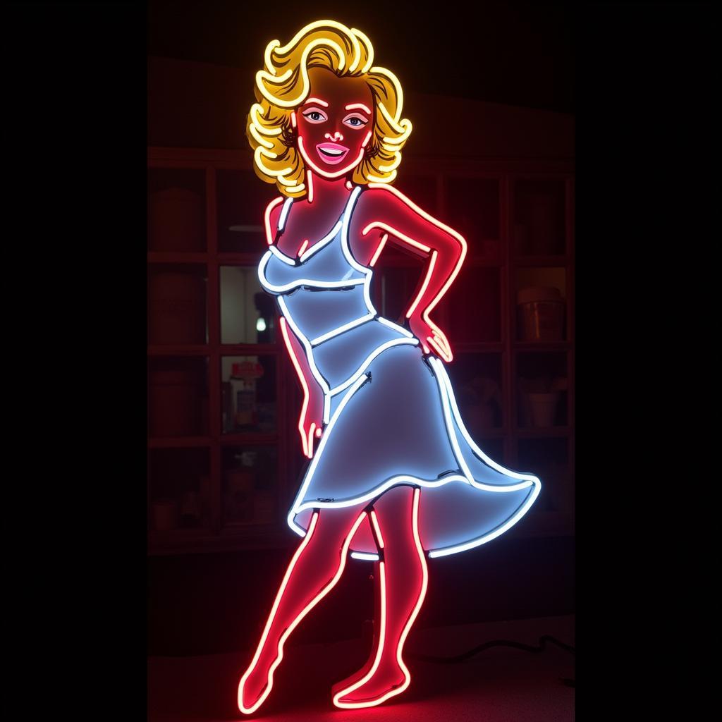 Biển neon Marilyn Monroe cổ điển