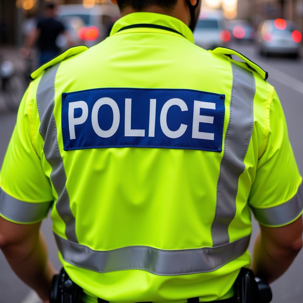 Bike Patrol Officer Wearing High Visibility Shirt