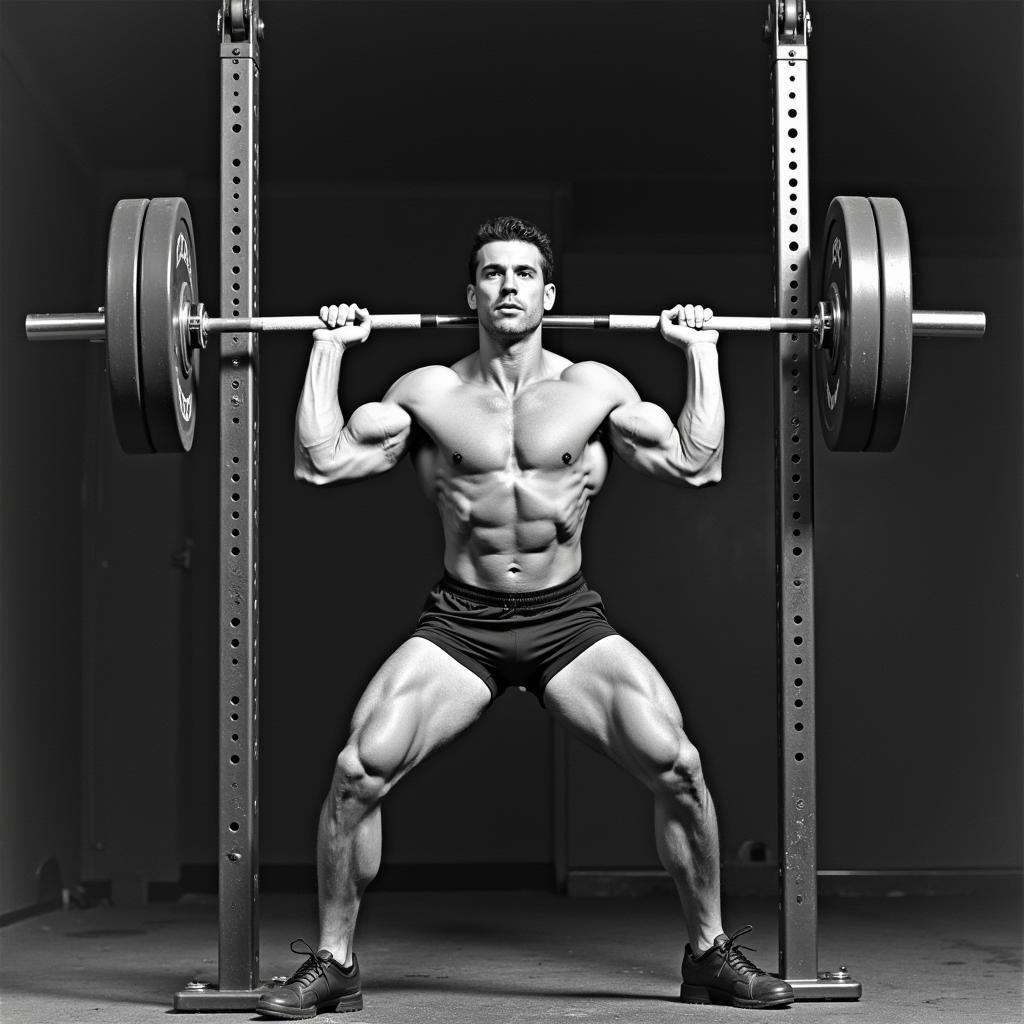 Bill Pearl performing a barbell row