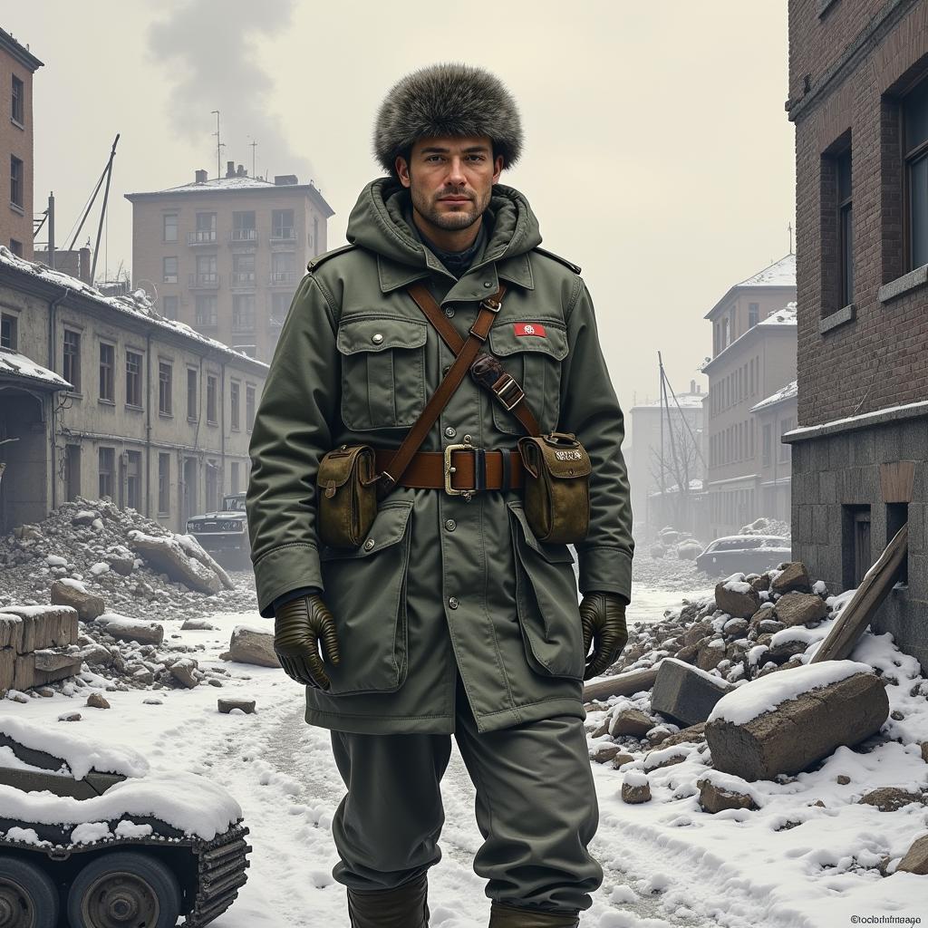 Soviet soldier in the Battle of Stalingrad