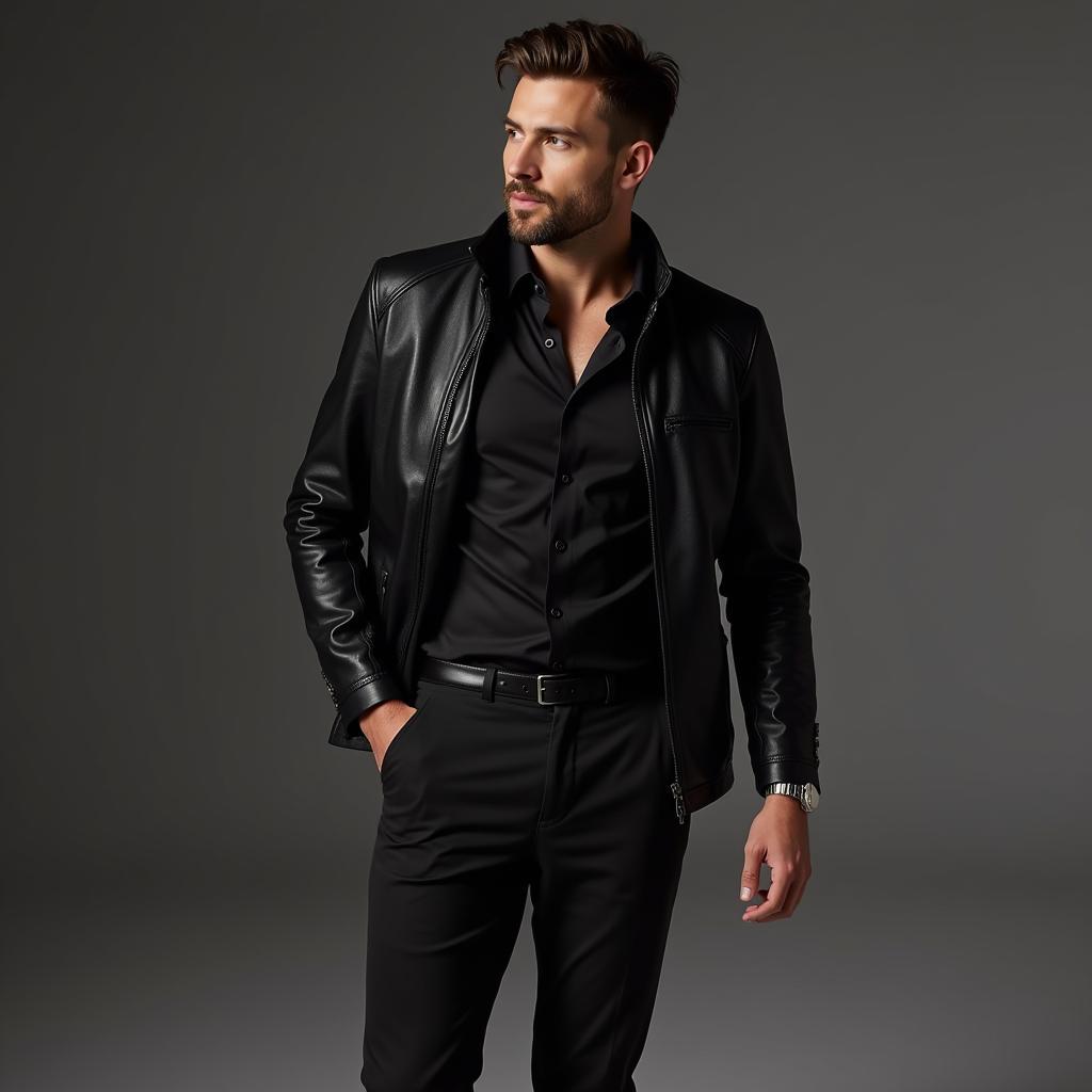 Black air clothing men's outfit for a night out