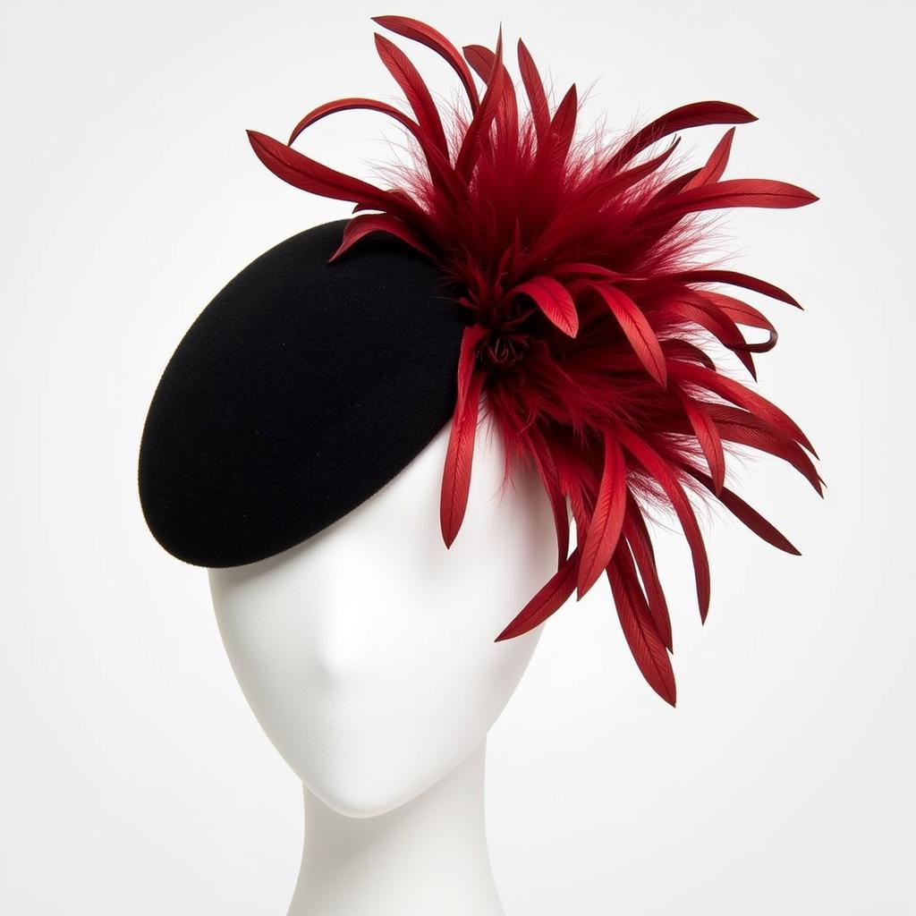 Black and red feather fascinator