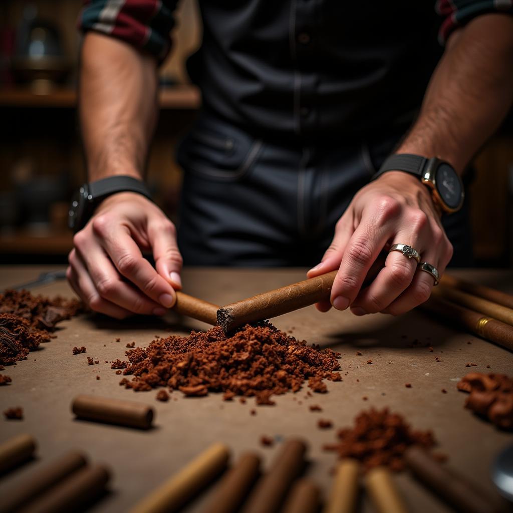 Master Blenders Selecting Tobacco Leaves