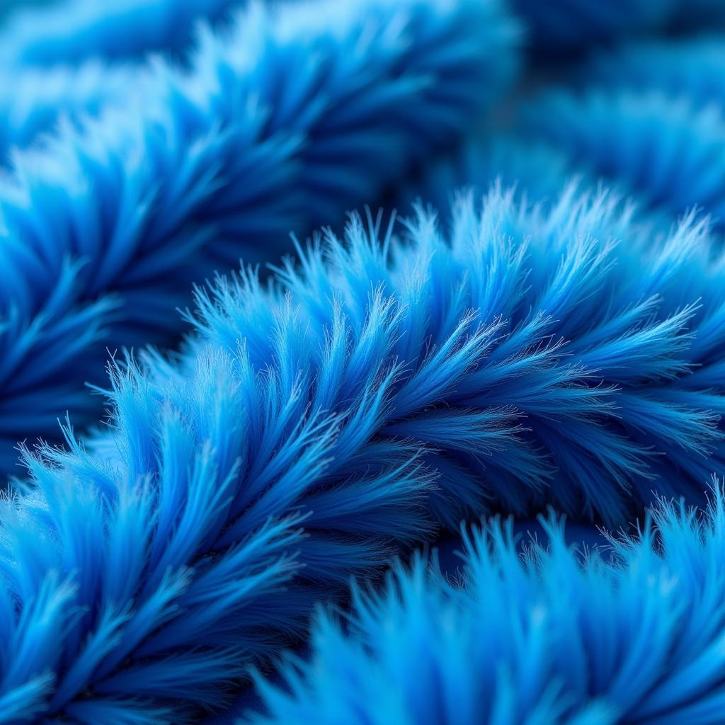 Blue fake fur fabric texture