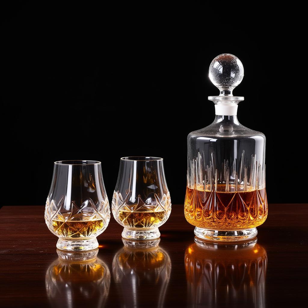 Bộ bình rượu vang Japanese decanter kèm ly cao cấp, được đặt trong hộp quà sang trọng, thích hợp làm quà tặng cho đối tác, khách hàng.