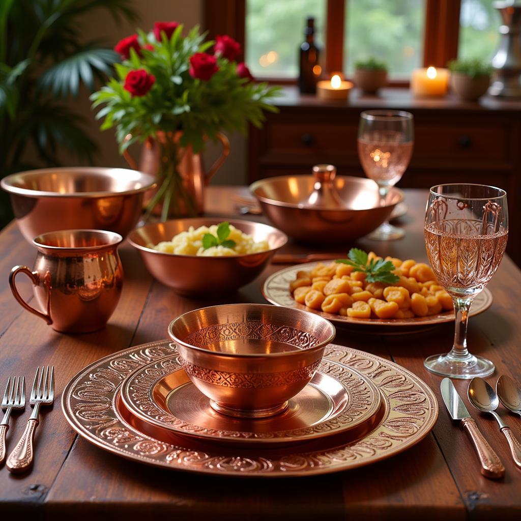 Enhance Your Dining Experience with an Indian Copper Dinnerware Set