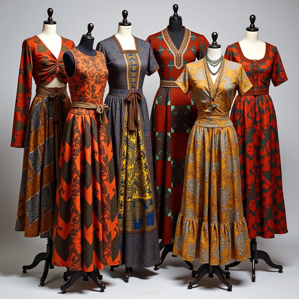 Collection of African influenced clothing