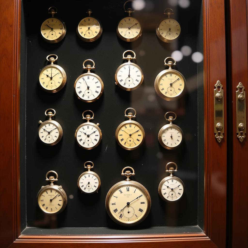 A curated collection of vintage pocket watches.