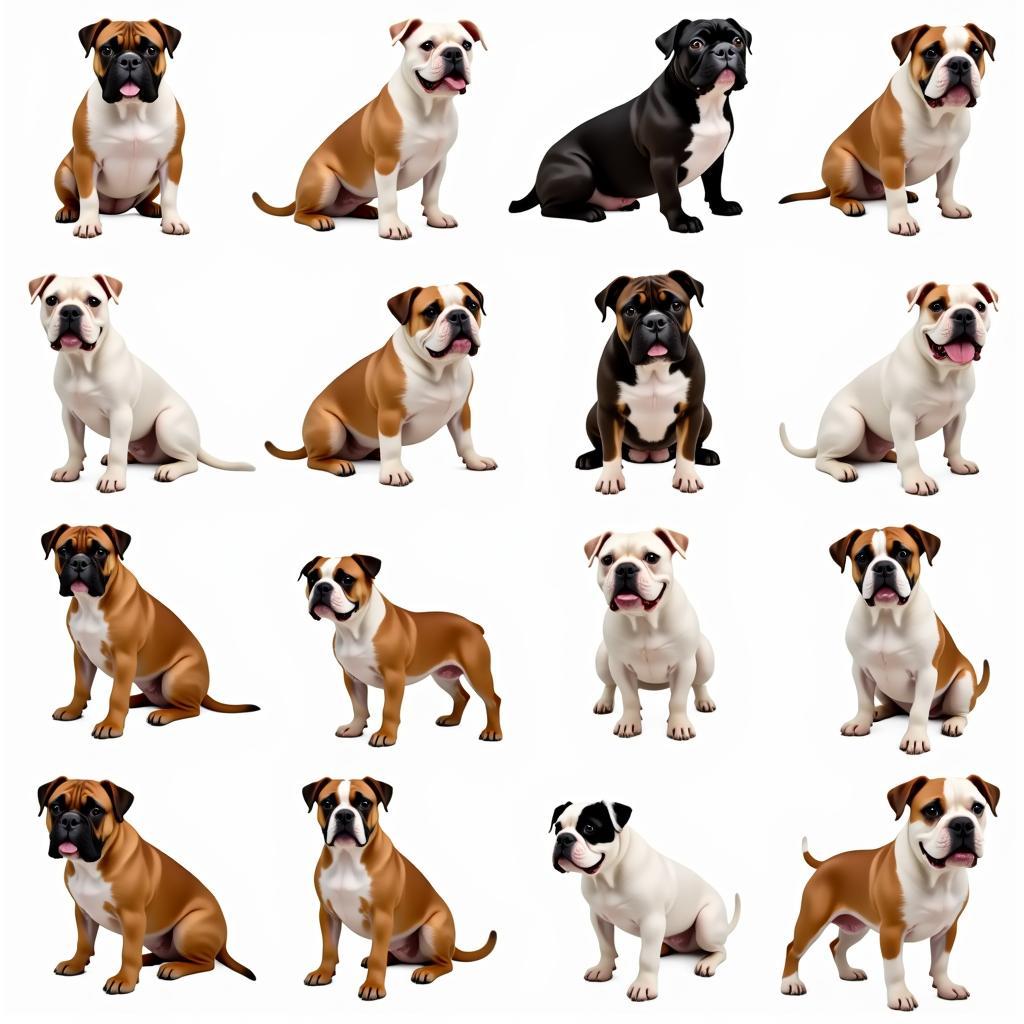 Bộ sưu tập hình dán xe hơi chú Bulldog đa dạng