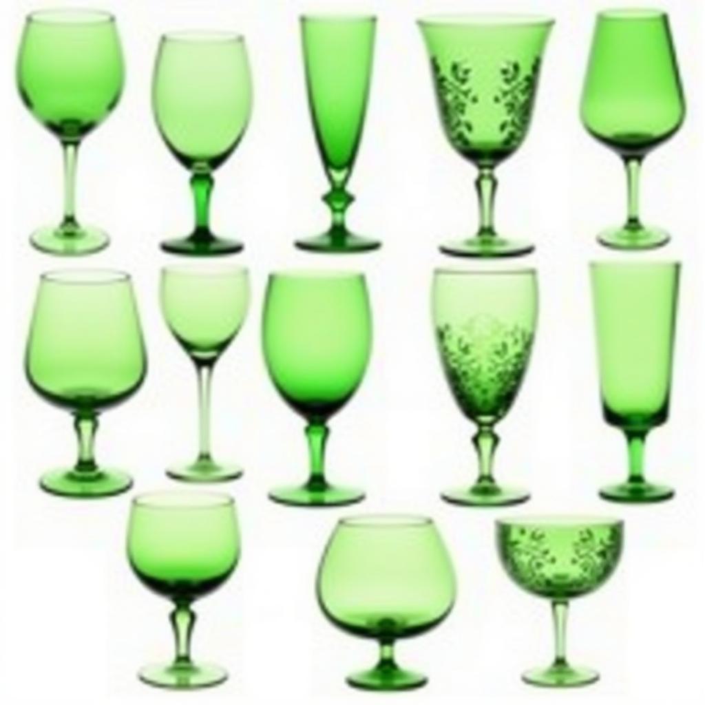 Collection of Bristol Green Wine Glasses