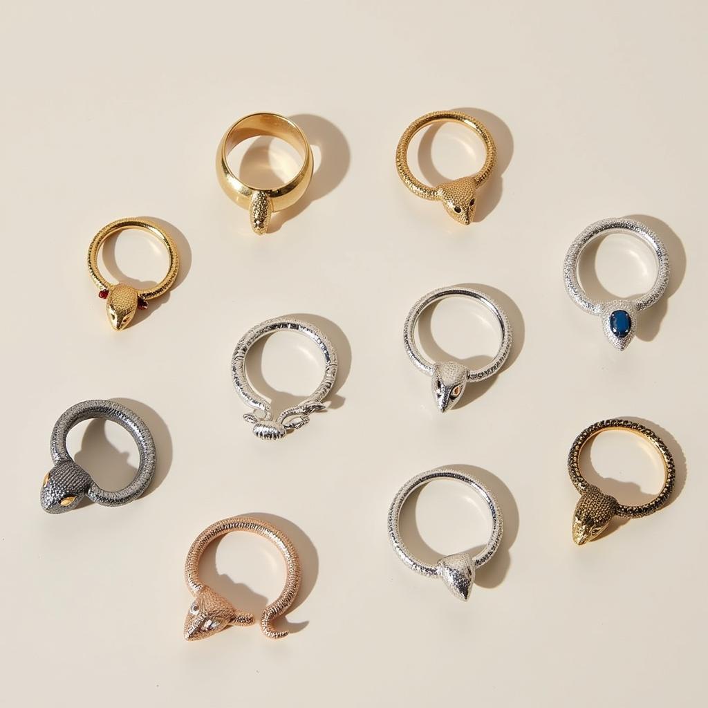 Diverse Collection of Snake Rings