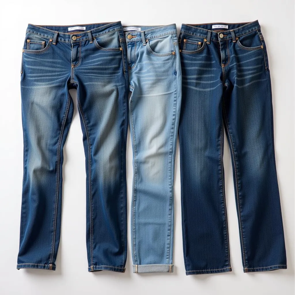 Collection of Classic Jeans in Various Washes and Styles