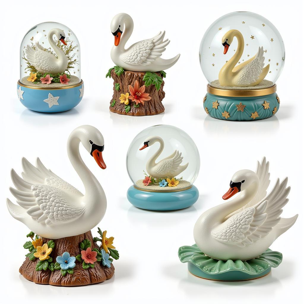 Bộ sưu tập swan snow globe với nhiều kiểu dáng đa dạng